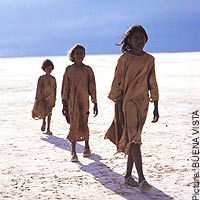 Fictional shot of Molly, Gracie, and Daisy from "Rabbit-Proof Fence"
