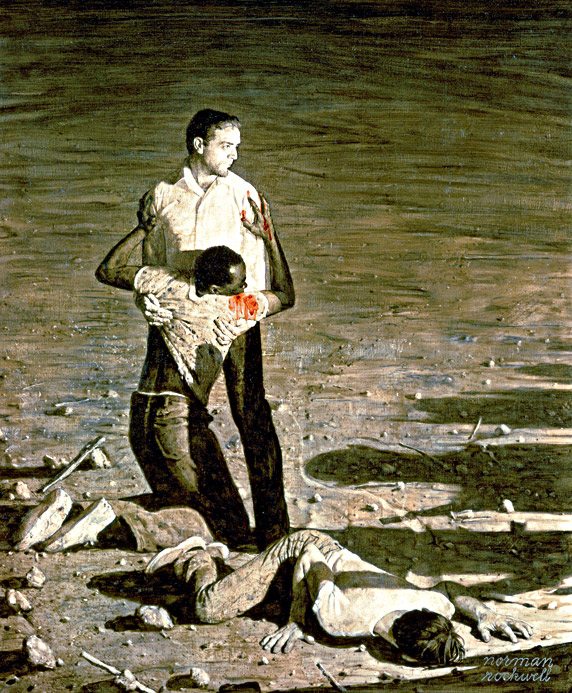 Unpublished complete painting of Southern Justice (Murder in Mississippi)